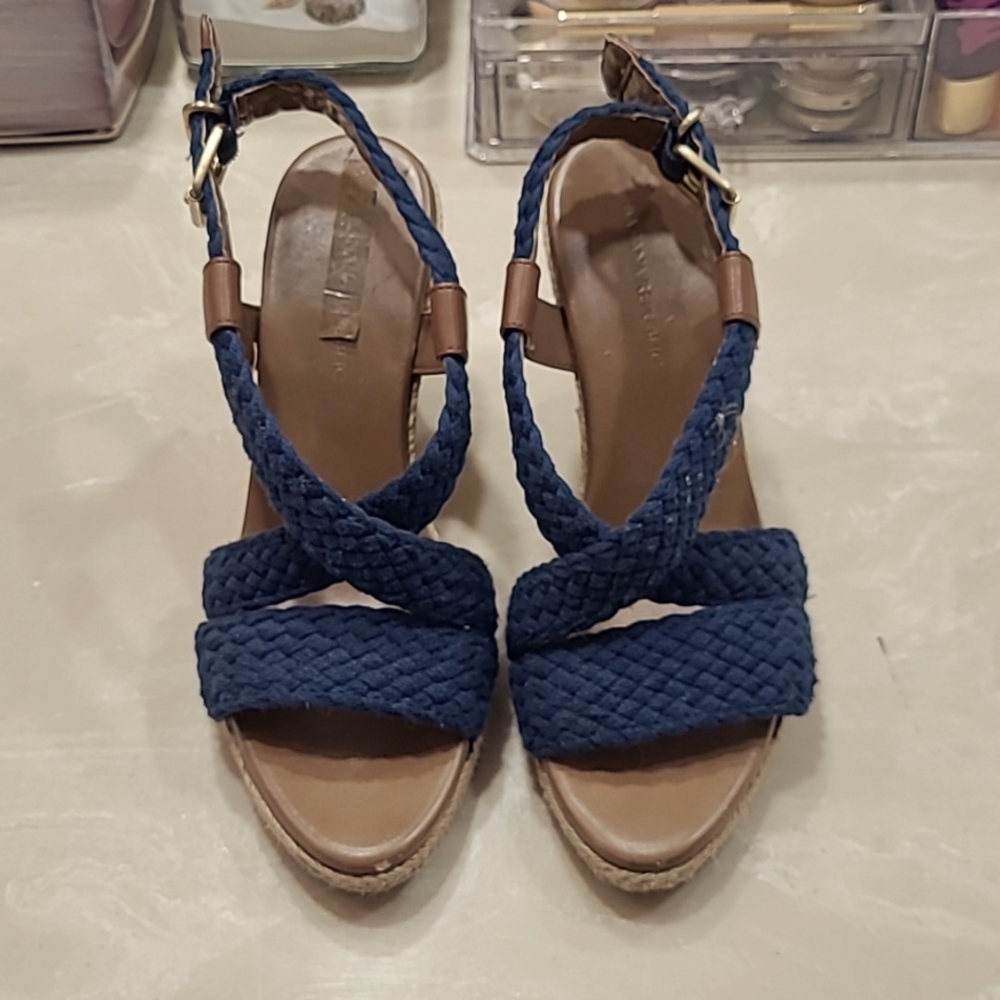 Banana Republic blue wedge sandals